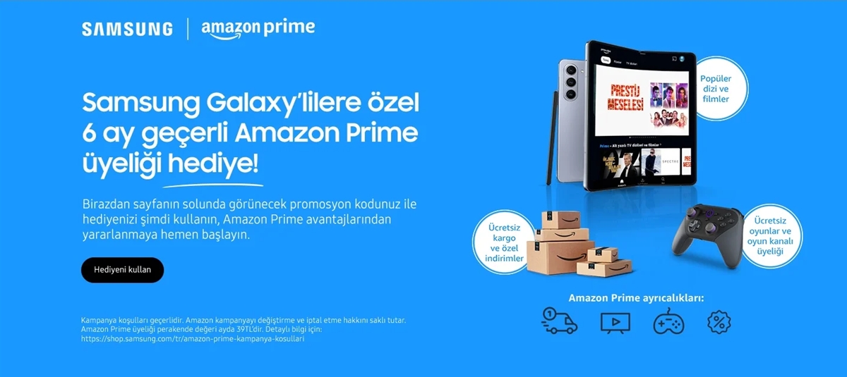 Samsung'dan Harika Bir Fırsat: 6 Aylık Amazon Prime Üyeliği!